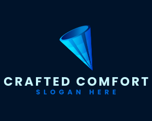 3D Digital Cone  logo design