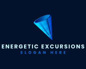 3D Digital Cone  logo design