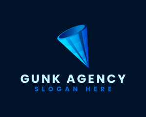 3D Digital Cone  logo design