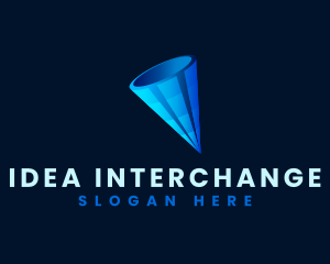 3D Digital Cone  logo design