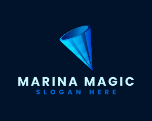 3D Digital Cone  logo design