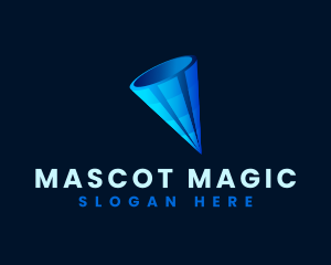 3D Digital Cone  logo design