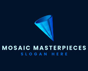 3D Digital Cone  logo design