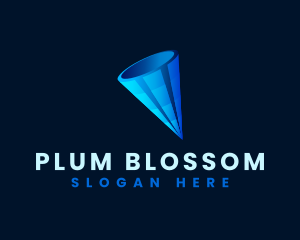 3D Digital Cone  logo design