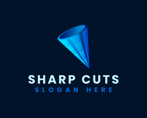 3D Digital Cone  logo design