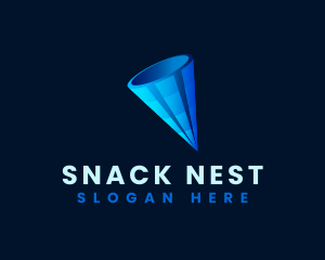 3D Digital Cone  logo design