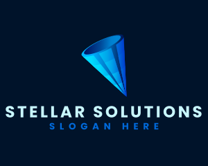 3D Digital Cone  logo design