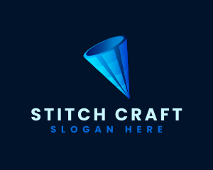 3D Digital Cone  logo design