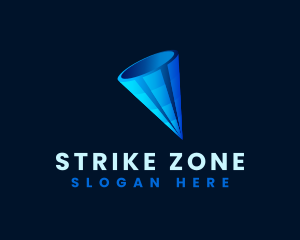 3D Digital Cone  logo design