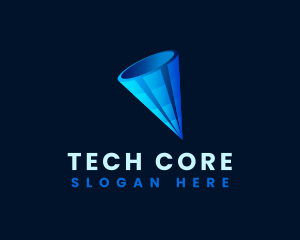 3D Digital Cone  logo design