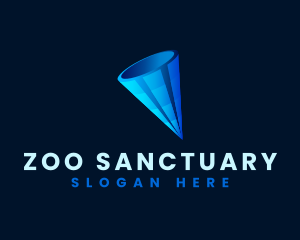 3D Digital Cone  logo design