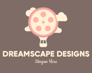 Hot Air Balloon Movie Reel logo design