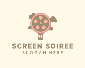 Hot Air Balloon Film Reel logo design