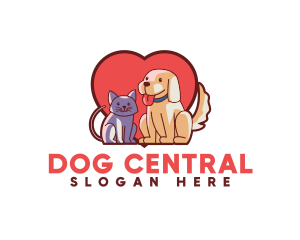 Cat Dog Heart logo design