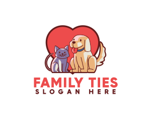 Cat Dog Heart logo design