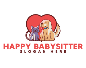 Cat Dog Heart logo design