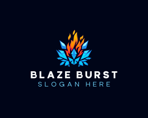 Ice Shard Blazing Fire  logo design