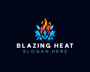 Ice Shard Blazing Fire  logo design