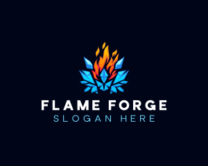 Ice Shard Blazing Fire  logo design