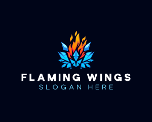 Ice Shard Blazing Fire  logo design