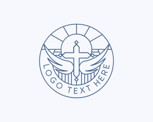 Religious Cross Wings logo