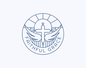 Religious Cross Wings logo