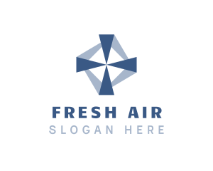 Blue Aircon Breeze logo design