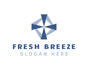 Blue Aircon Breeze logo design