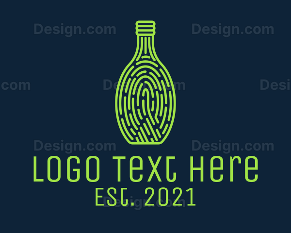 Wine Bottle Thumbmark Logo