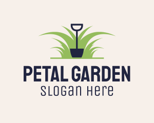 Shovel Lawn Grass logo design