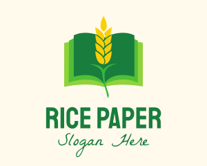 Agricultural Wheat Book logo design