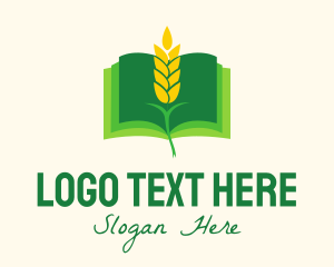 Food - Agricultural Wheat Book logo design