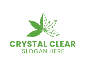 Cannabis Leaf Crystal logo design