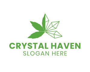 Cannabis Leaf Crystal logo design