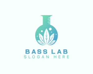 Marijuana Leaf Flask logo design