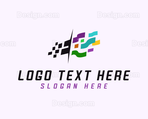 Colorful Digital Confetti Logo