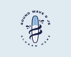 Surfboard Splash Wave logo design