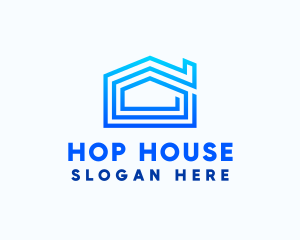 Blue Residential House logo design