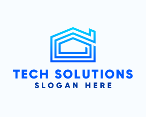 Blue Residential House logo