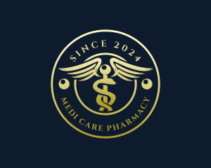 Medical Caduceus Pharmacy logo design