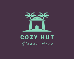 Palm Tree Beach Hut  logo