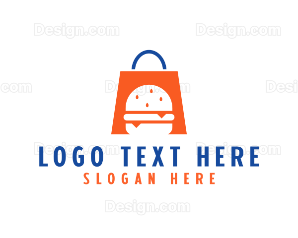 Burger Shopping Bag Logo