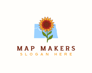 North Dakota Daisy Flower logo design