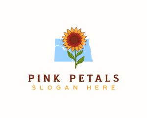 North Dakota Daisy Flower logo design