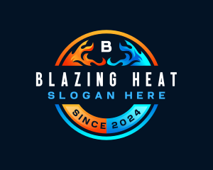 Heating Cooling Temperature logo design