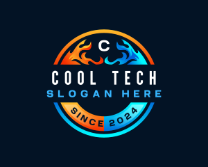 Heating Cooling Temperature logo design