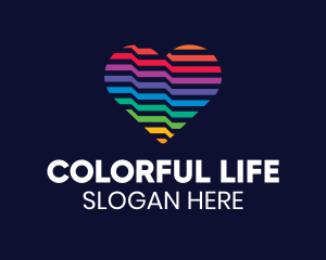 Colorful Line Heart logo design