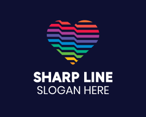 Colorful Line Heart logo design