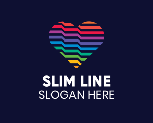 Colorful Line Heart logo design