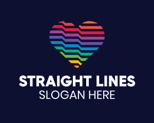 Colorful Line Heart logo design